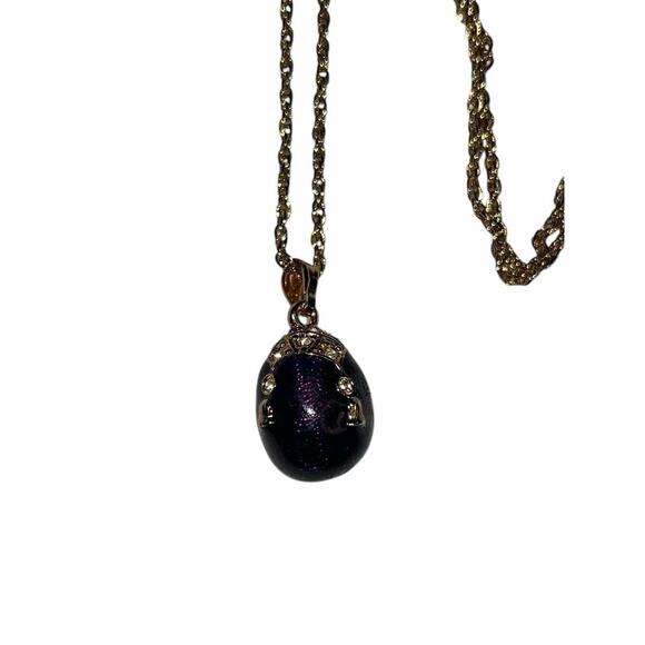 Vintage Avon Jewelesque Splendor Purple Enamel Pendant - Picture 3 of 5